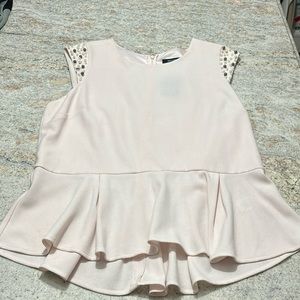 10/$30 RW&CO. Pink Peplum Top with pearls/beads